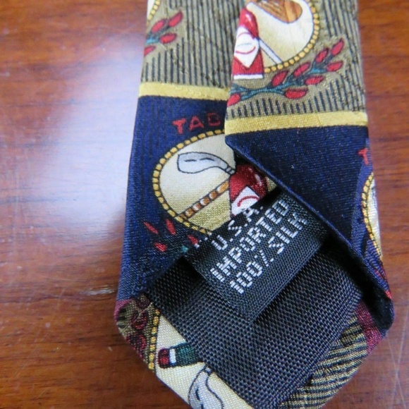 TABASCO Silk Tie Necktie black red gold GOLF CLUBS - Picture 3 of 5